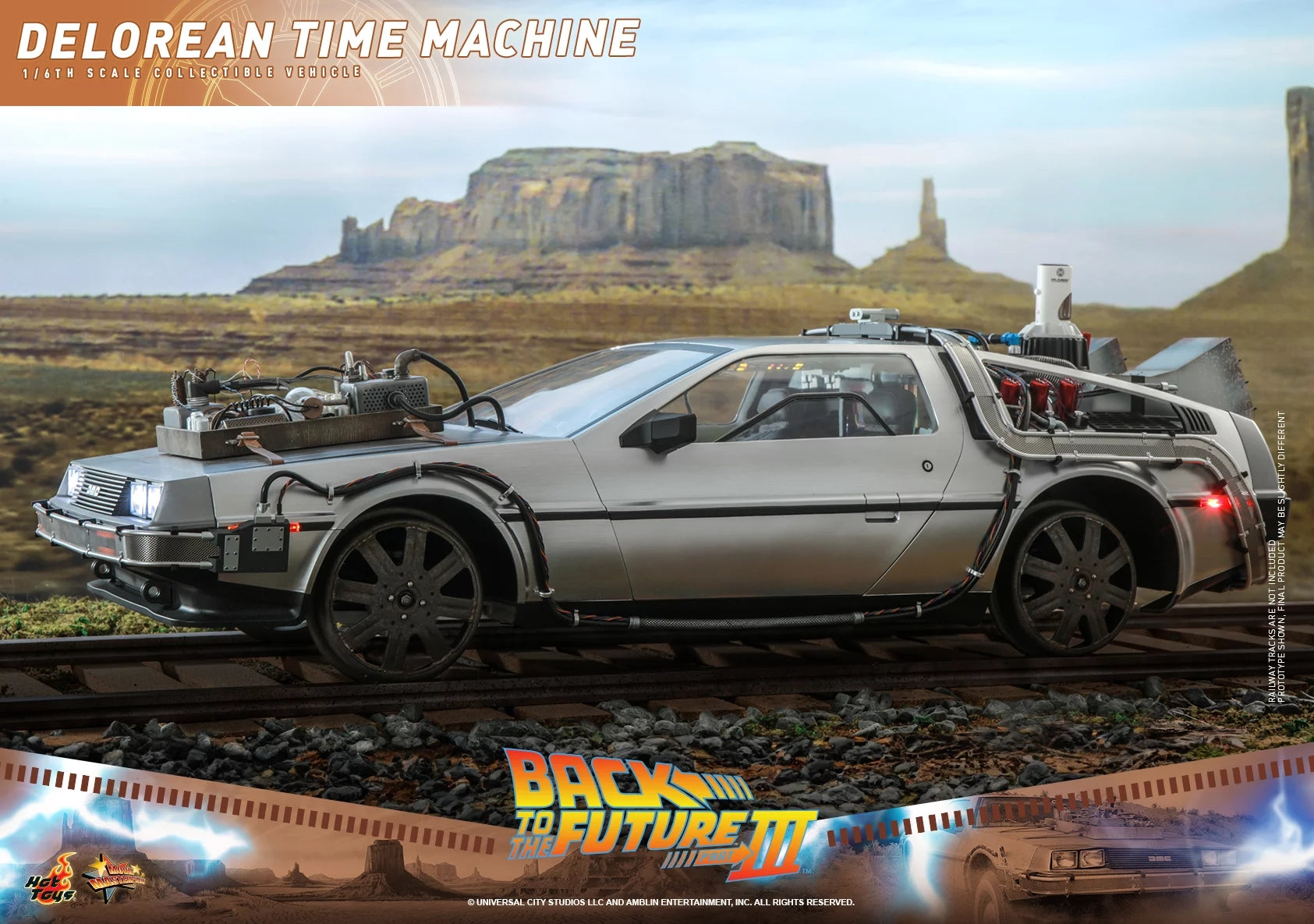 Hot Toys 1/6 MMS738 DeLorean, Time Machine Figurine de Retour vers le futur III