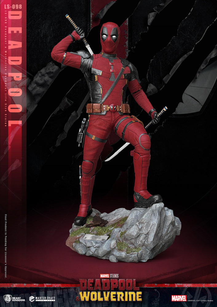 DEADPOOL - STATUE TAILLE RÉELLE LIFE SIZE 1/1 - 211cm - DEADPOOL & WOLVERINE - BEAST KINGDOM