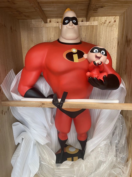 STATUE TAILLE RÉELLE - 1/1 - 200cm - Mr INDESTRUCTIBLE et JACK JACK - BEAST KINGDOM