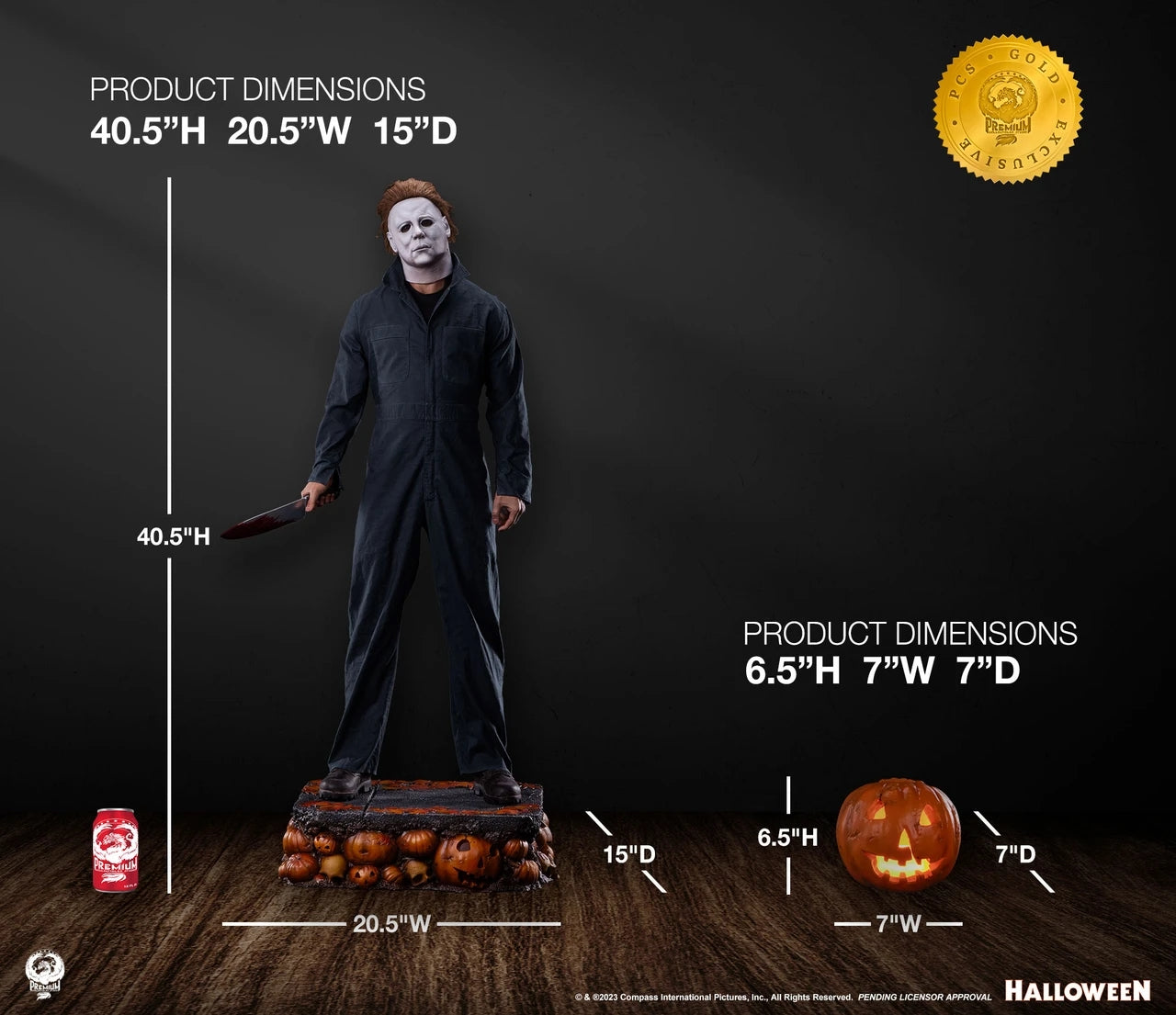 HALLOWEEN - STATUE DE MICHAEL MYERS - 1/2 - 103cm - GOLD EXCLUSIVE - PCS